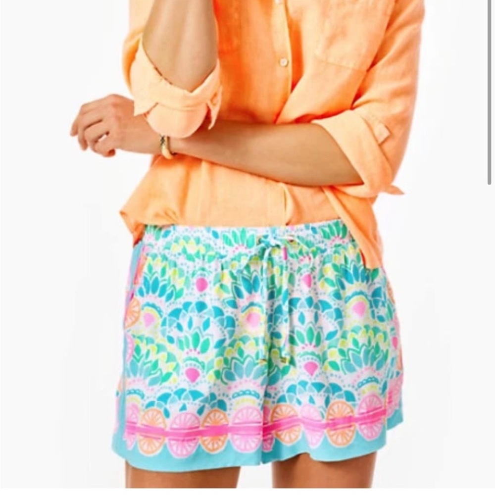 Lilly Pulitzer Katia Shorts Caribbean Citrus Women's Shorts small - Picture 4 of 8